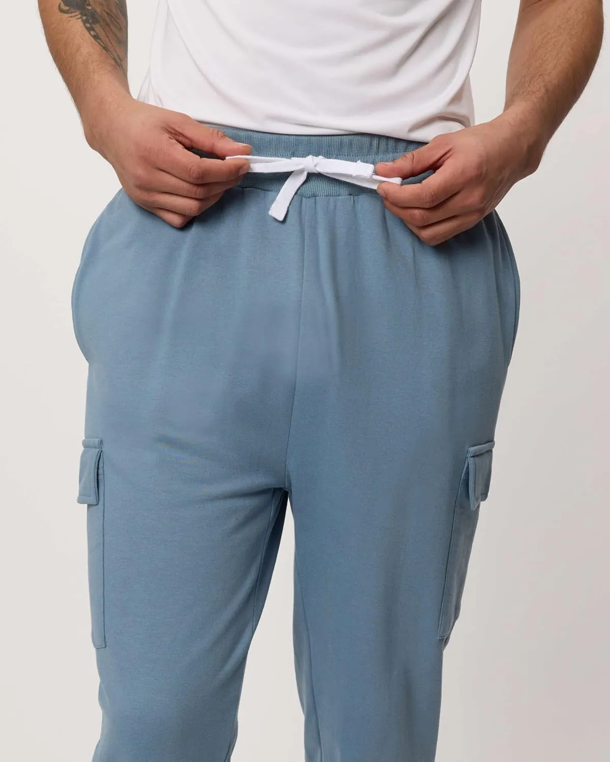 3 Pack: Men's Cotton Fleece Cargo Jogger Sweatpants with Pockets