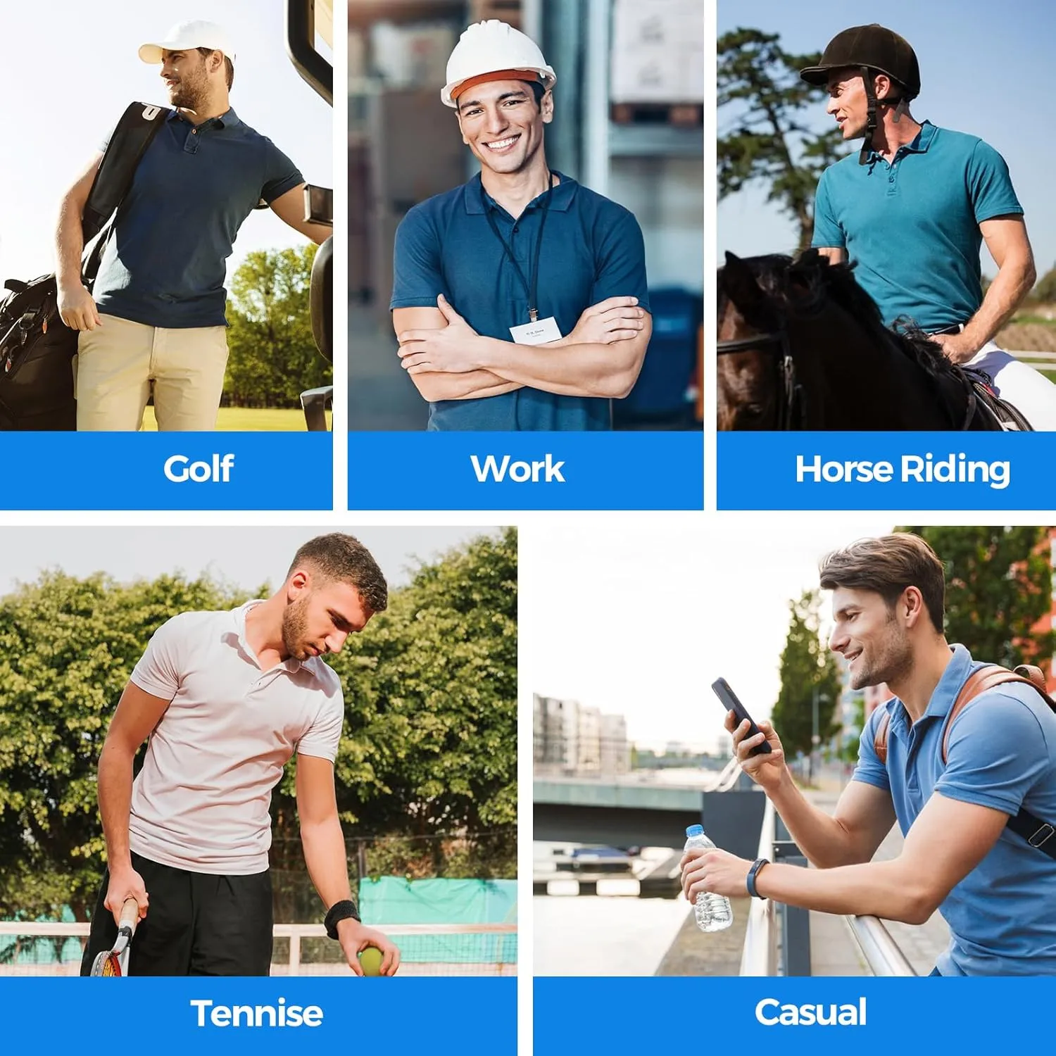 3 Pack Mens Polo Shirts Short Sleeve Dry Fit Moisture Wicking Collared Shirt Golf Polo Shirts for Men Casual Bussiness