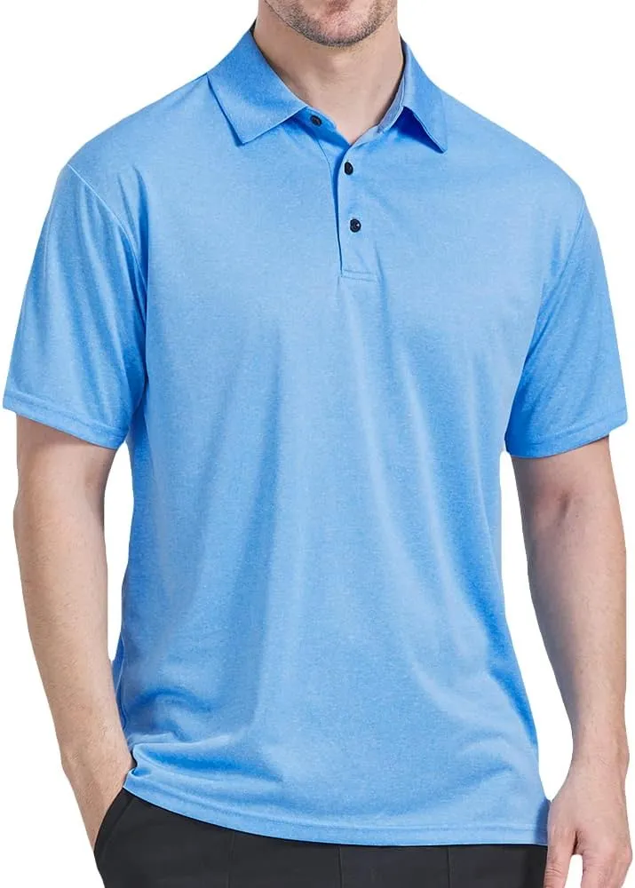 3 Pack Polo Shirts for Men Dry Fit Performance Short Sleeve Golf Polo Shirts