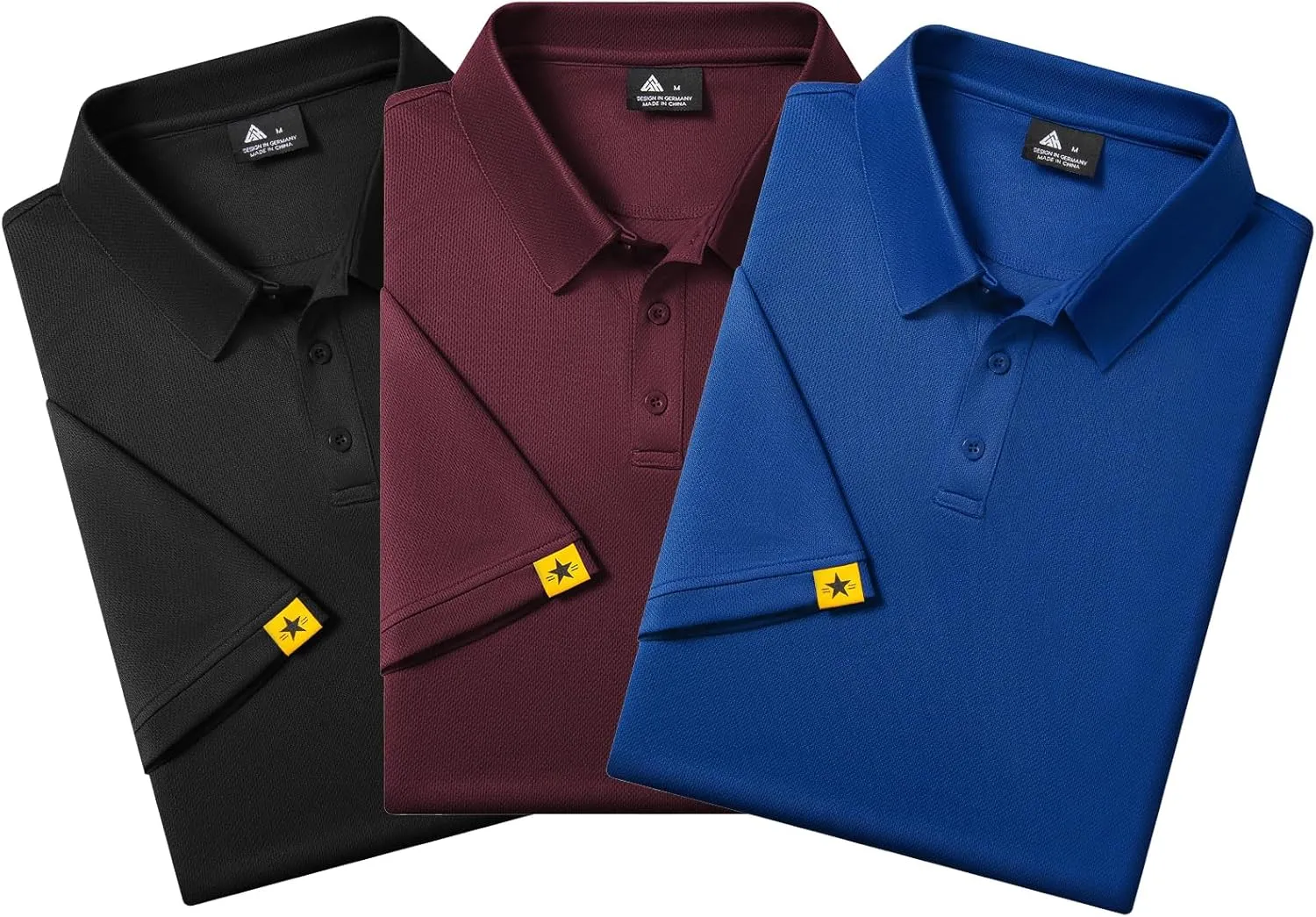3 Pack Polo Shirts for Men Short Sleeve Moisture-Wicking Golf Shirts Athletic Casual Collared T-Shirt