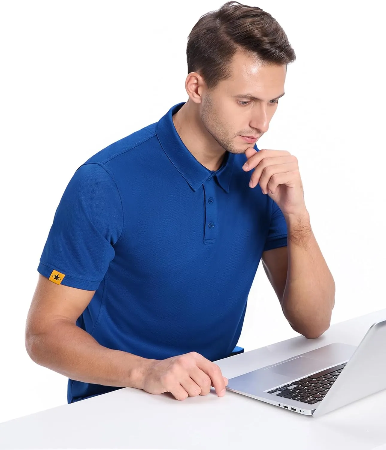 3 Pack Polo Shirts for Men Short Sleeve Moisture-Wicking Golf Shirts Athletic Casual Collared T-Shirt