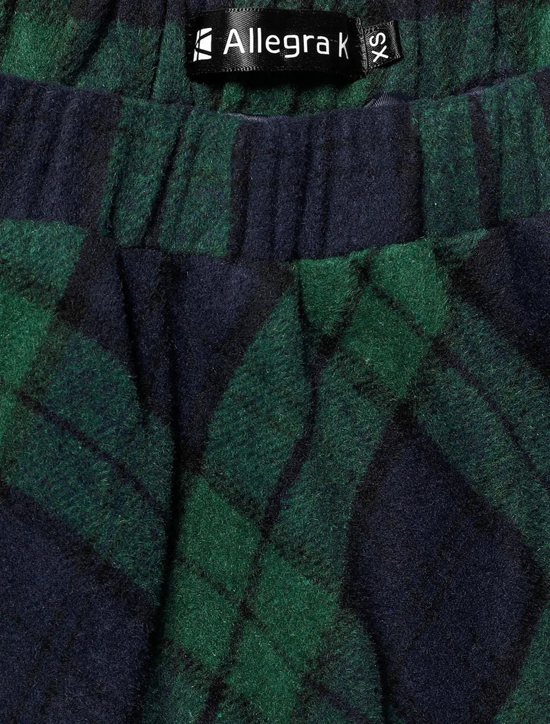 Allegra K Women's Easter Plaids Vintage Tartan Elastic Waist Knee Length A-Line Skirt
