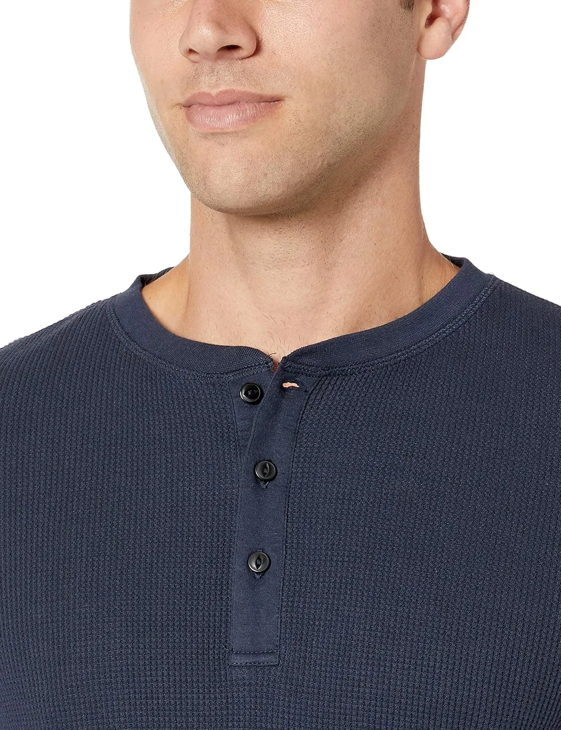 Amazon Essentials Henley Long Sleeve Shirts for Men, Regular-Fit Waffle