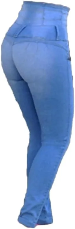 Andongnywell Women's Stretch Comfort High Waist Skinny Jeans Trousers Butt Lift Stretchy Slim Fit Denim Pants