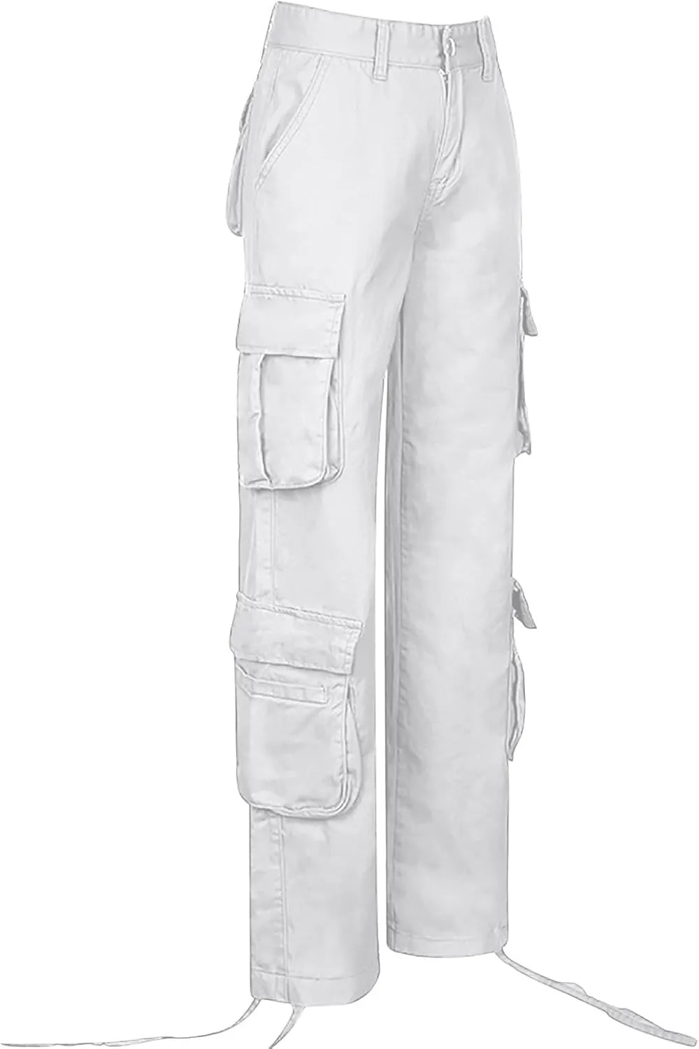 Anjikang Parachute Cargo Pants for Women Y2K Teen Girls Trendy Low Waist Wide Leg Cargos Multi Pockets Travel Hiking Trousers