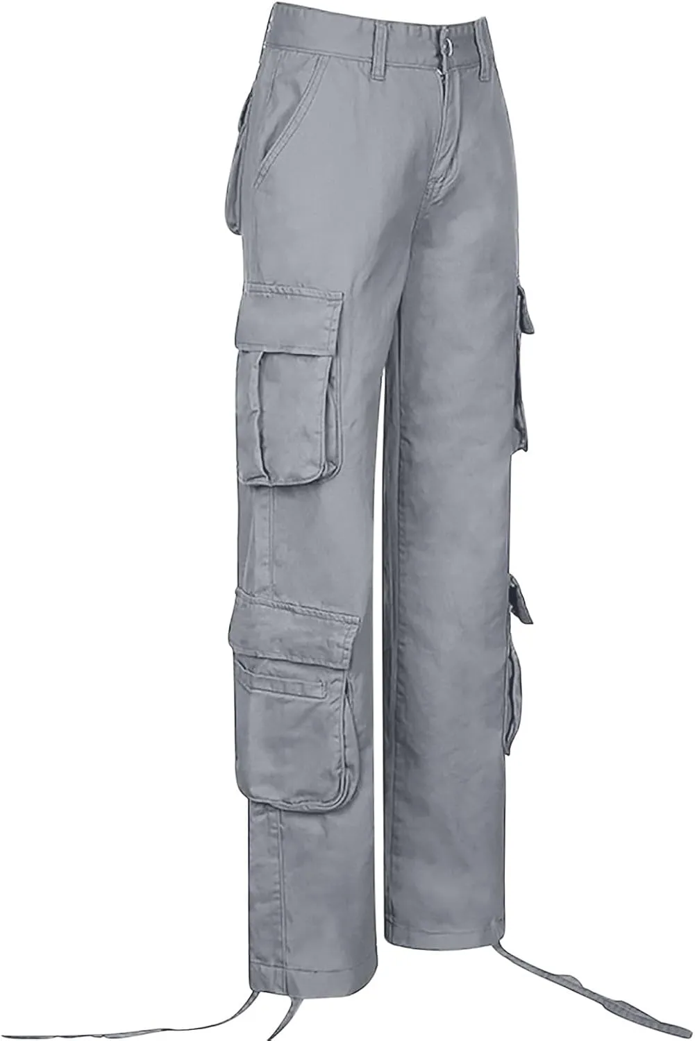 Anjikang Parachute Cargo Pants for Women Y2K Teen Girls Trendy Low Waist Wide Leg Cargos Multi Pockets Travel Hiking Trousers