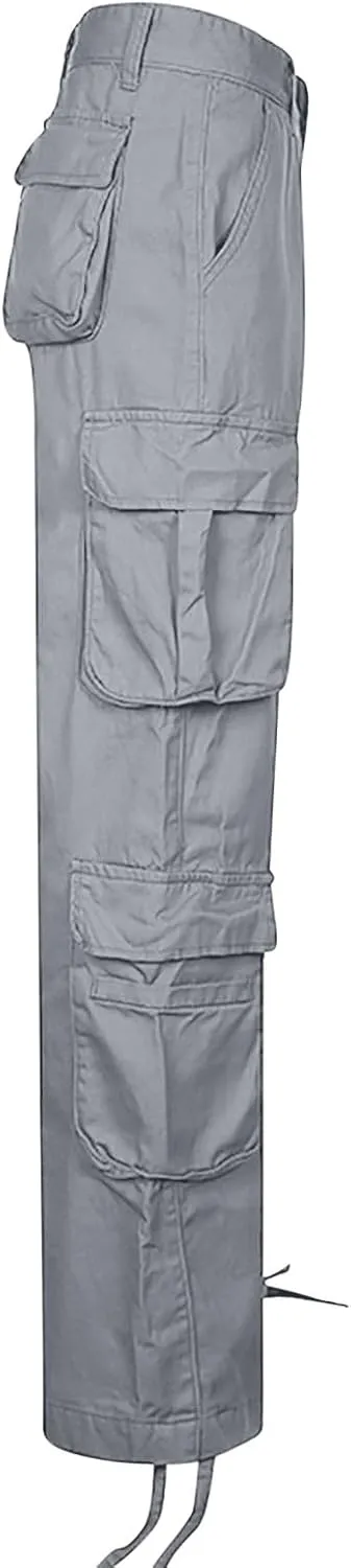 Anjikang Parachute Cargo Pants for Women Y2K Teen Girls Trendy Low Waist Wide Leg Cargos Multi Pockets Travel Hiking Trousers