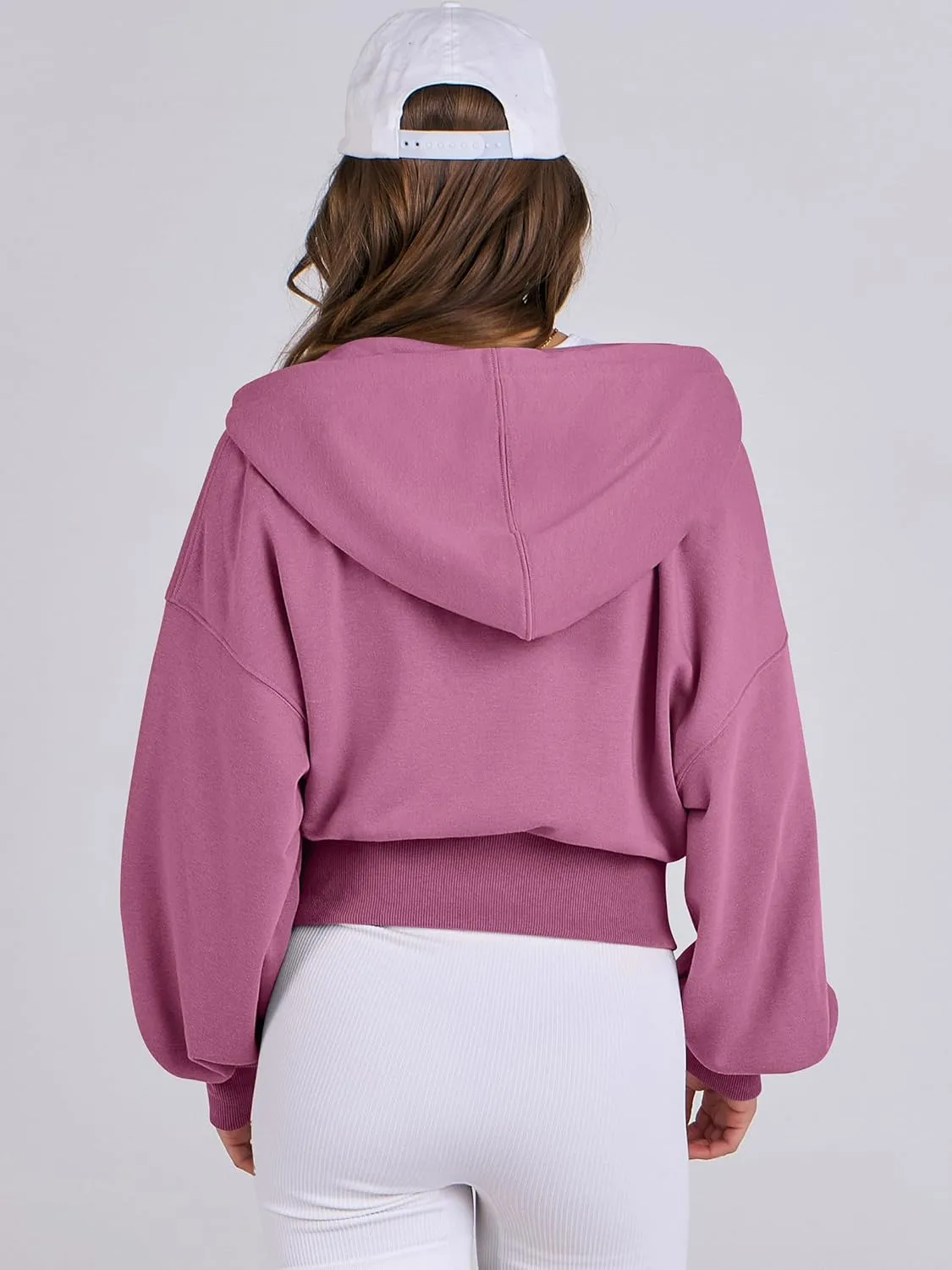 ANRABESS Women's Zip Up Hoodies Cropped Sweatshirts Casual Zip Jackets 2025 Fashion Trendy Spring Summer Outfits