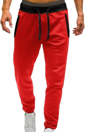 Athletic Sports Joggers for Men Drawstring Chino Cargo Pants Hiking Outdoor Relaxed Fit Sweatpants with Pockets