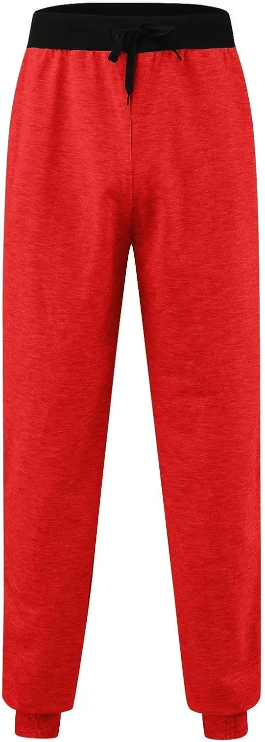 Athletic Sports Joggers for Men Drawstring Chino Cargo Pants Hiking Outdoor Relaxed Fit Sweatpants with Pockets