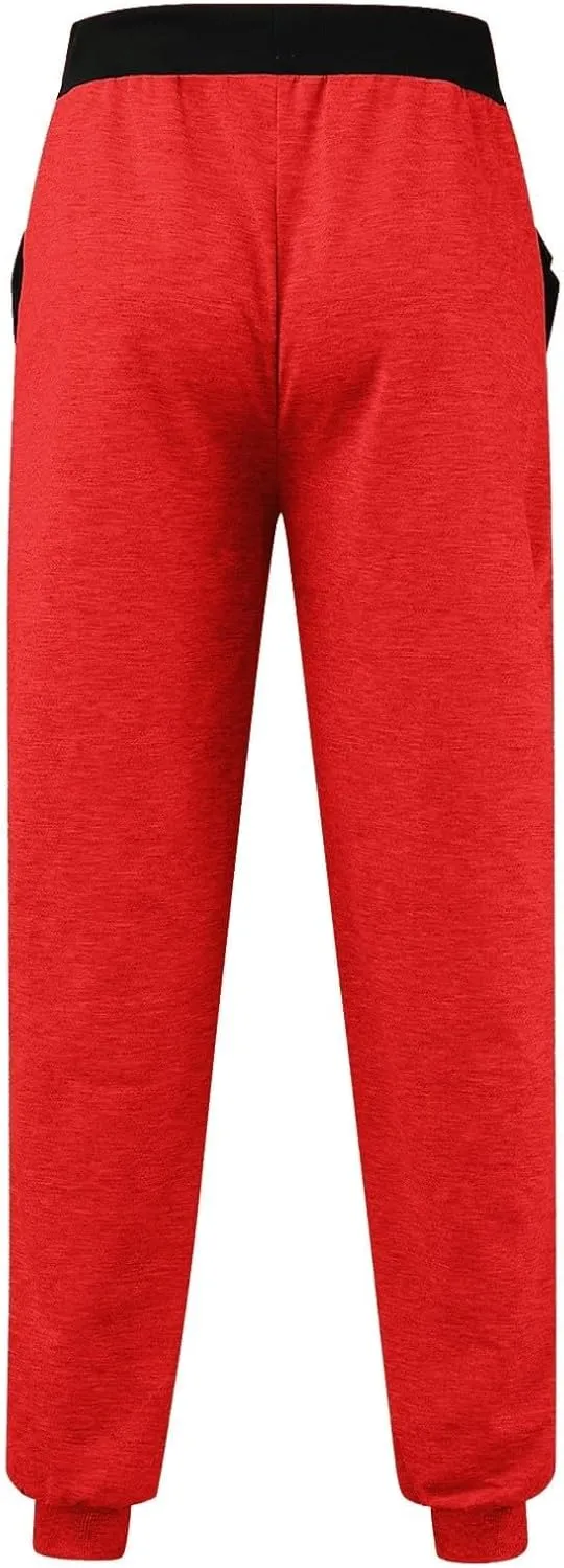 Athletic Sports Joggers for Men Drawstring Chino Cargo Pants Hiking Outdoor Relaxed Fit Sweatpants with Pockets