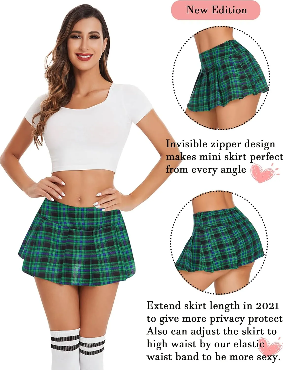 Avidlove Mini Pleated Skirts for Women Mini Plaid Skirt XS-XXL