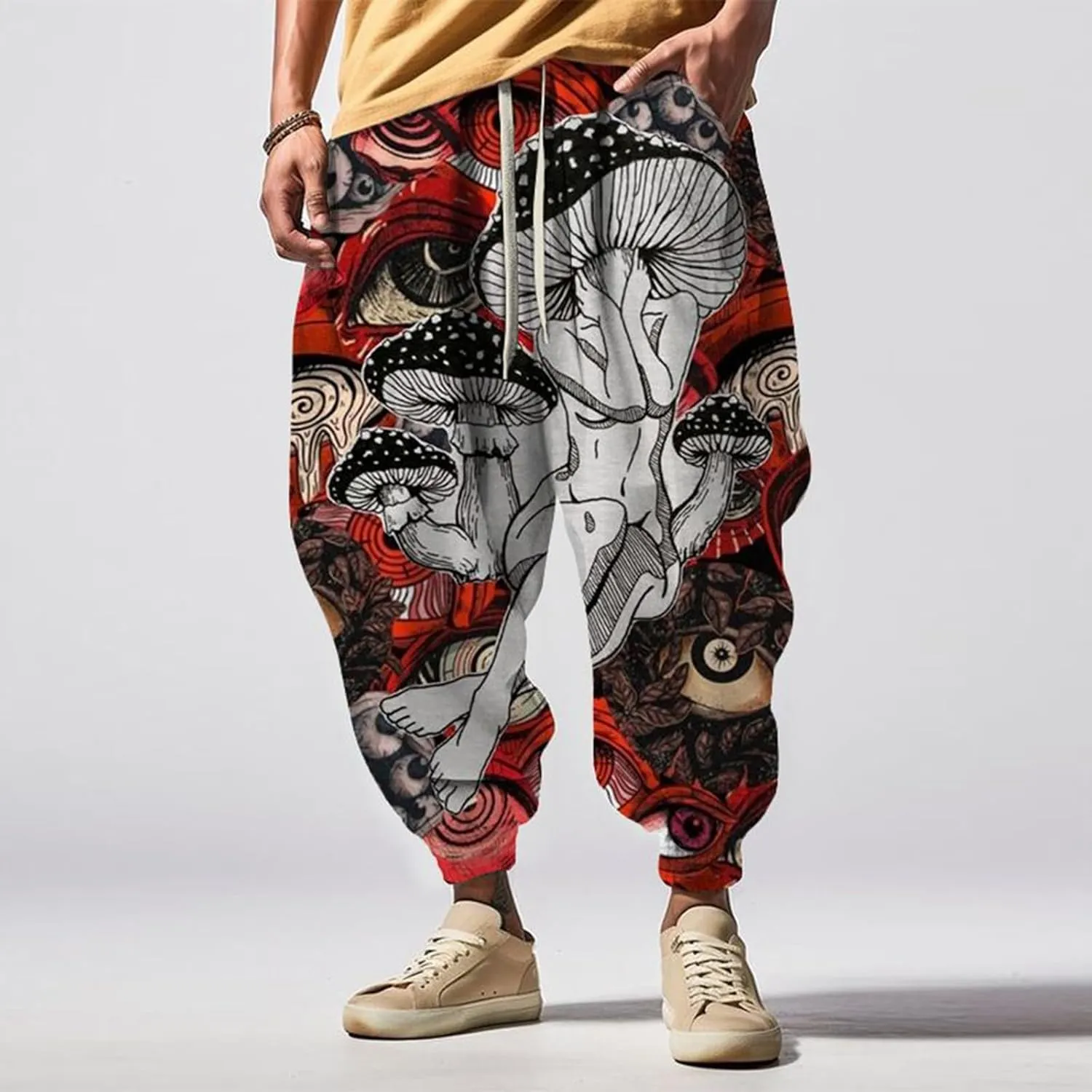 Baggy Wide Leg Pants Fashion Street Feel Casual Sweatpants Mens Drawstring Aladdil Hippie Harem Pants Yoga Pants Men