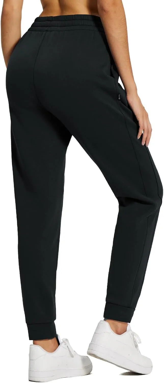 baleaf Women's Fleece Lined Pants Joggers Water-Resistant Zipper Pocket Thermal Sweatpants Winter Running Hiking Jogging