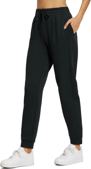 baleaf Women's Fleece Lined Pants Joggers Water-Resistant Zipper Pocket Thermal Sweatpants Winter Running Hiking Jogging