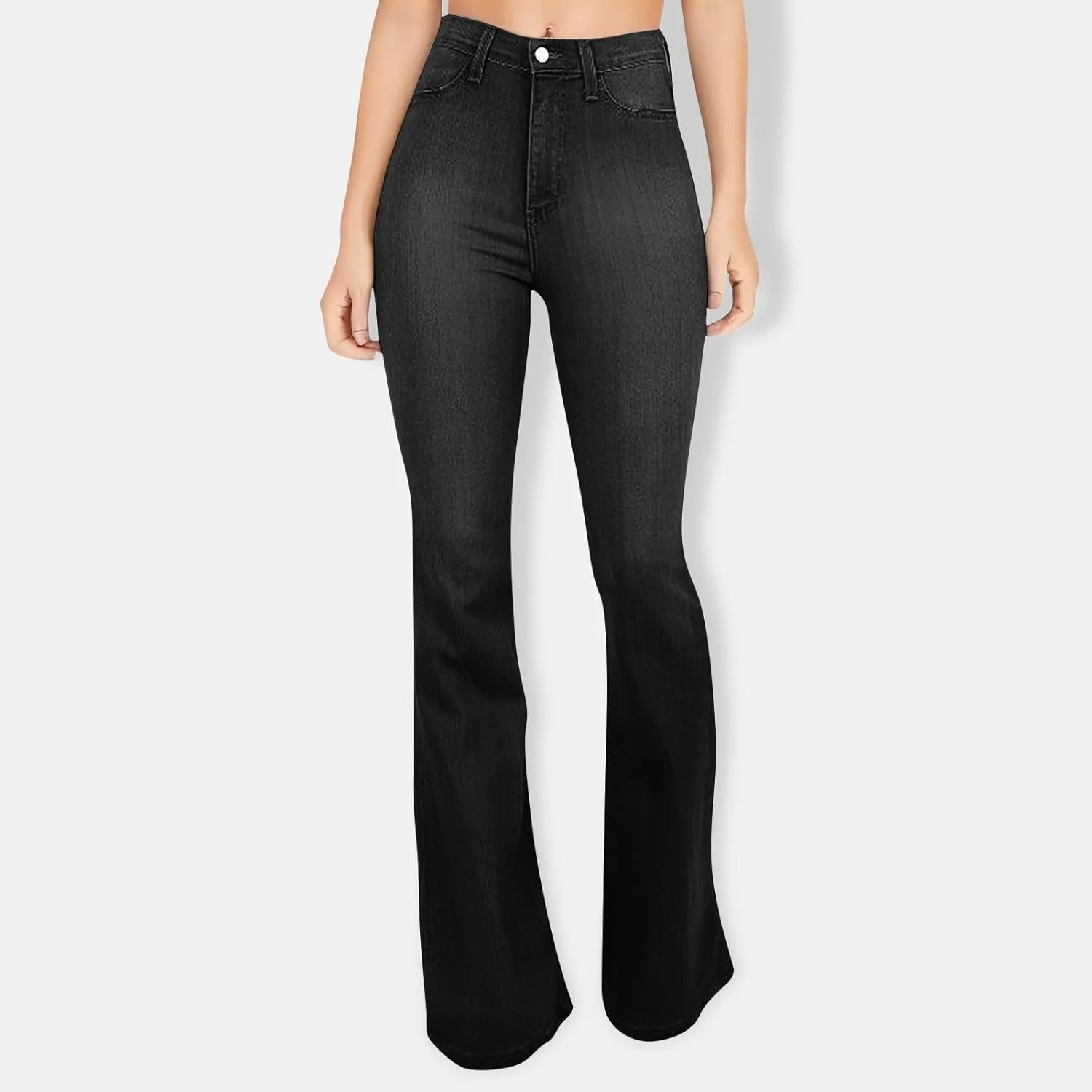 Bell Bottom Jeans for Women High Waisted Butt Lifting Plus Size Flare Jeans Stretch Wide Leg Bootcut Denim Pants