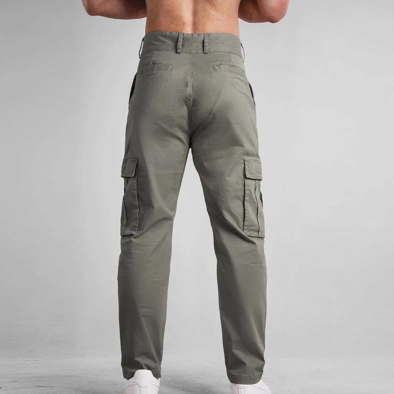 Bidobibo Cargo Pants for Men Relaxed Fit Elastic Waist Tactical Pants Multi-Pocket Cargo Pants Outdoor Work Trousers 2025