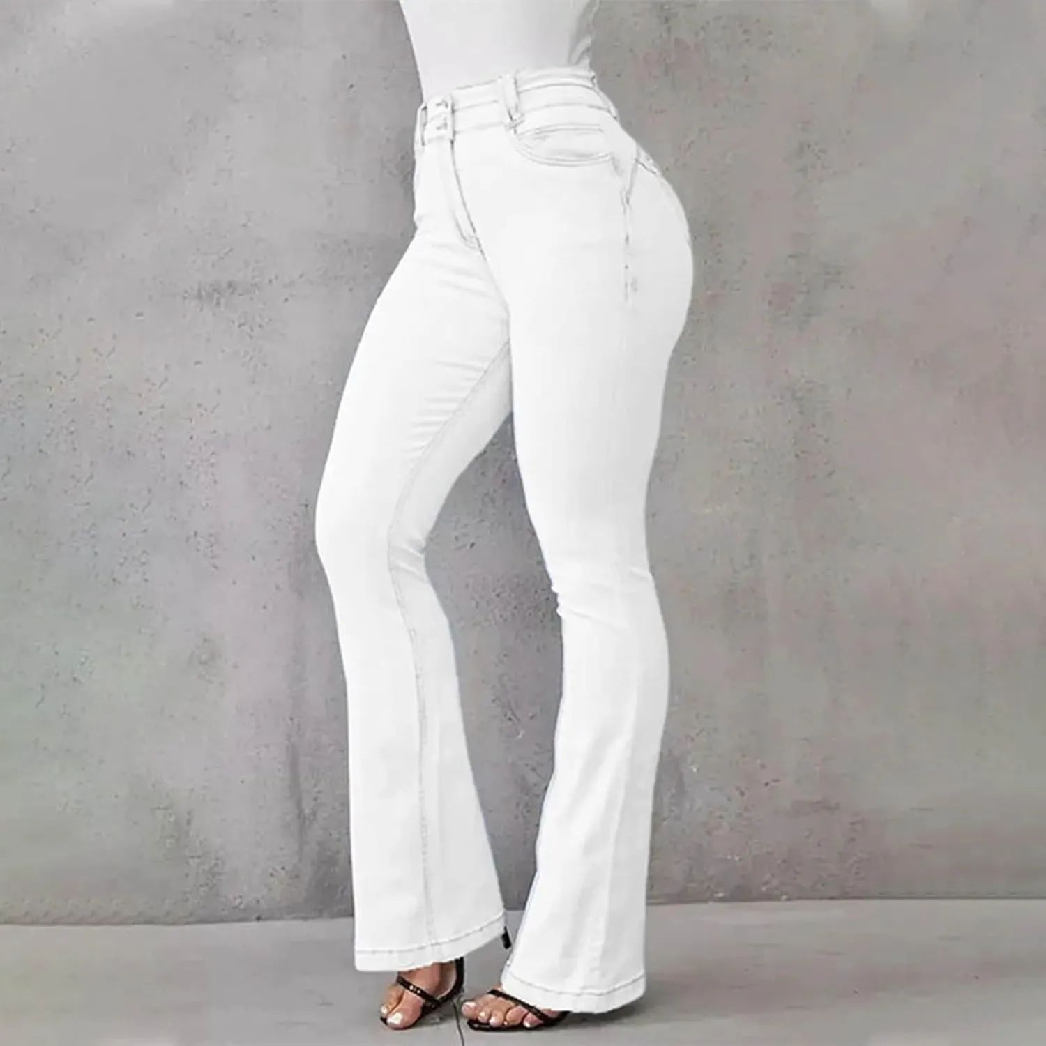 Bootcut Jeans for Women High Waisted Denim Flare Jean Pants Fashion Slim Fit Skinny Denim Pants with Pockets