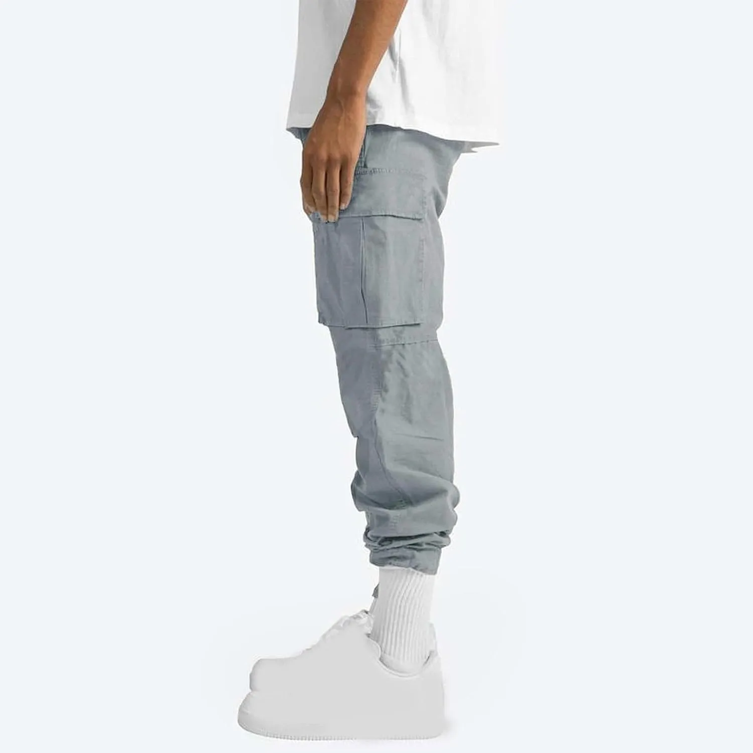 Cargo Pants for Men Drawstring Cargo Pants Workout Athletic Pants Elastic Waist Jogging Loose Straight Leg Work Pants