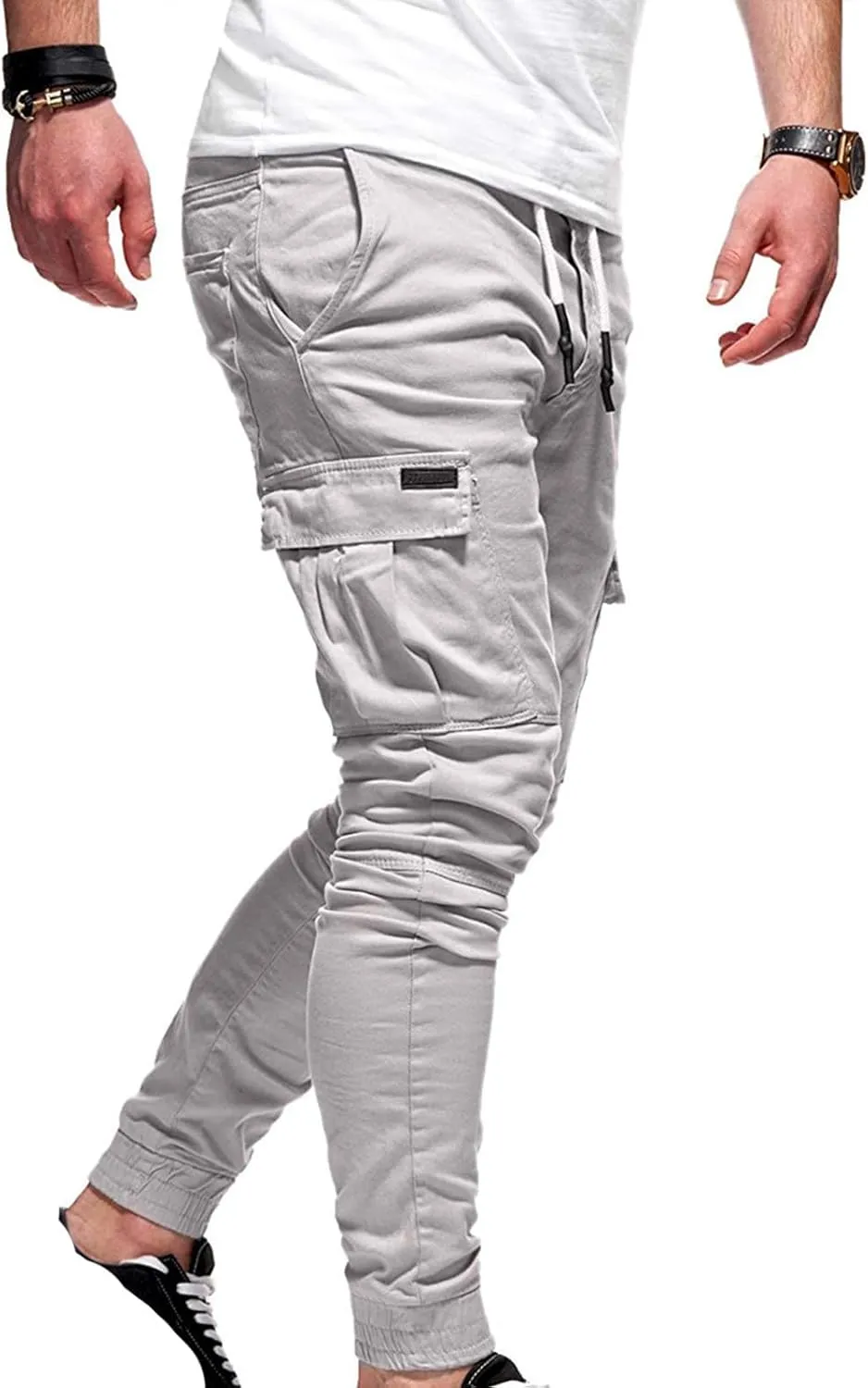 Cargo Pants for Men Relaxed Fit Hiking Work Pants Workout Joggers with Multi Pockets Ripstop Flex Camo Tactical Pants