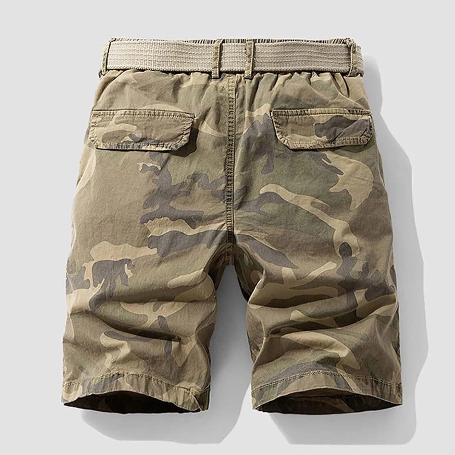Cargo Pants for Men Relaxed Fit Multi-Pocket Outdoor Casual Work Shorts Summer Twill Cotton Fishing Hiking Shorts (No Belt)