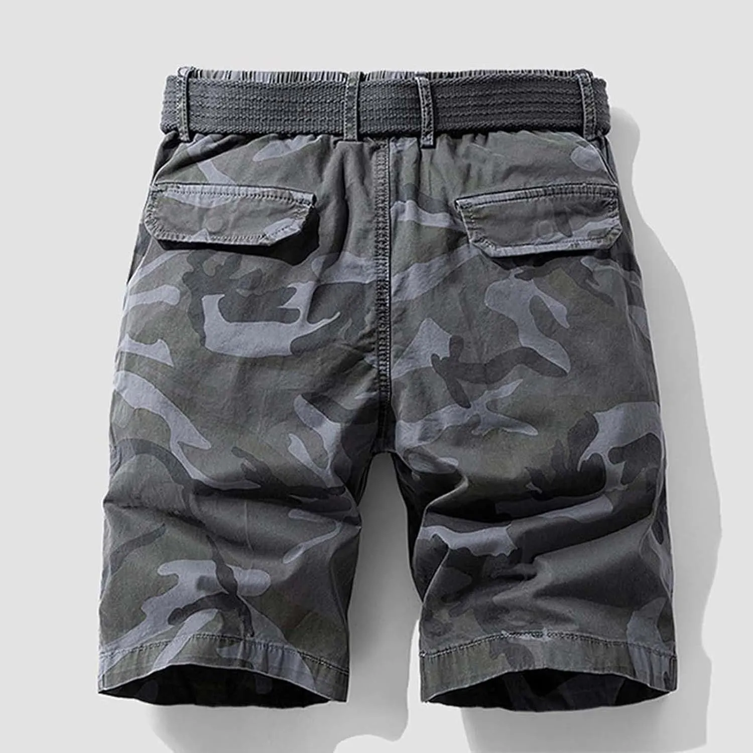 Cargo Pants for Men Relaxed Fit Multi-Pocket Outdoor Casual Work Shorts Summer Twill Cotton Fishing Hiking Shorts (No Belt)