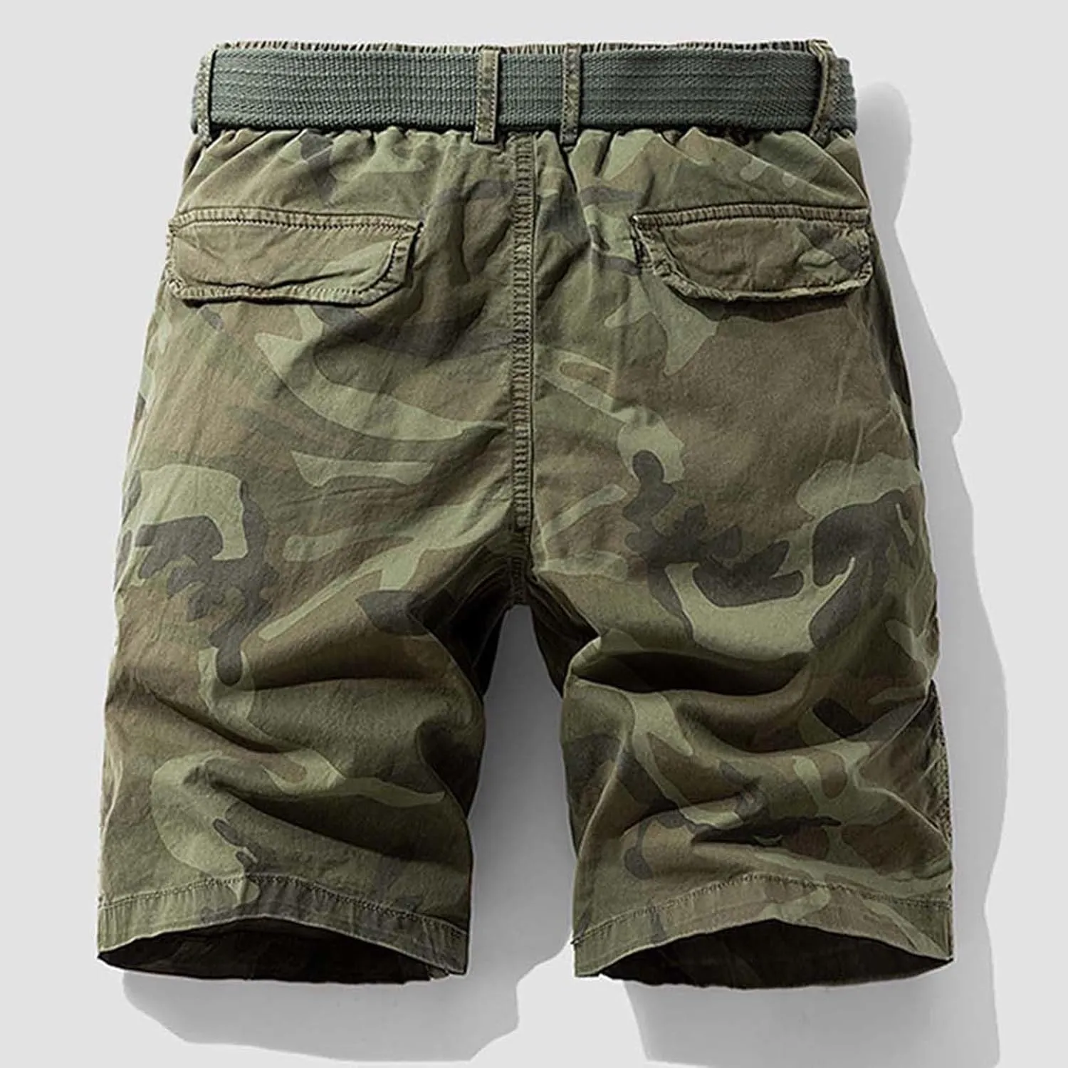 Cargo Pants for Men Relaxed Fit Multi-Pocket Outdoor Casual Work Shorts Summer Twill Cotton Fishing Hiking Shorts (No Belt)