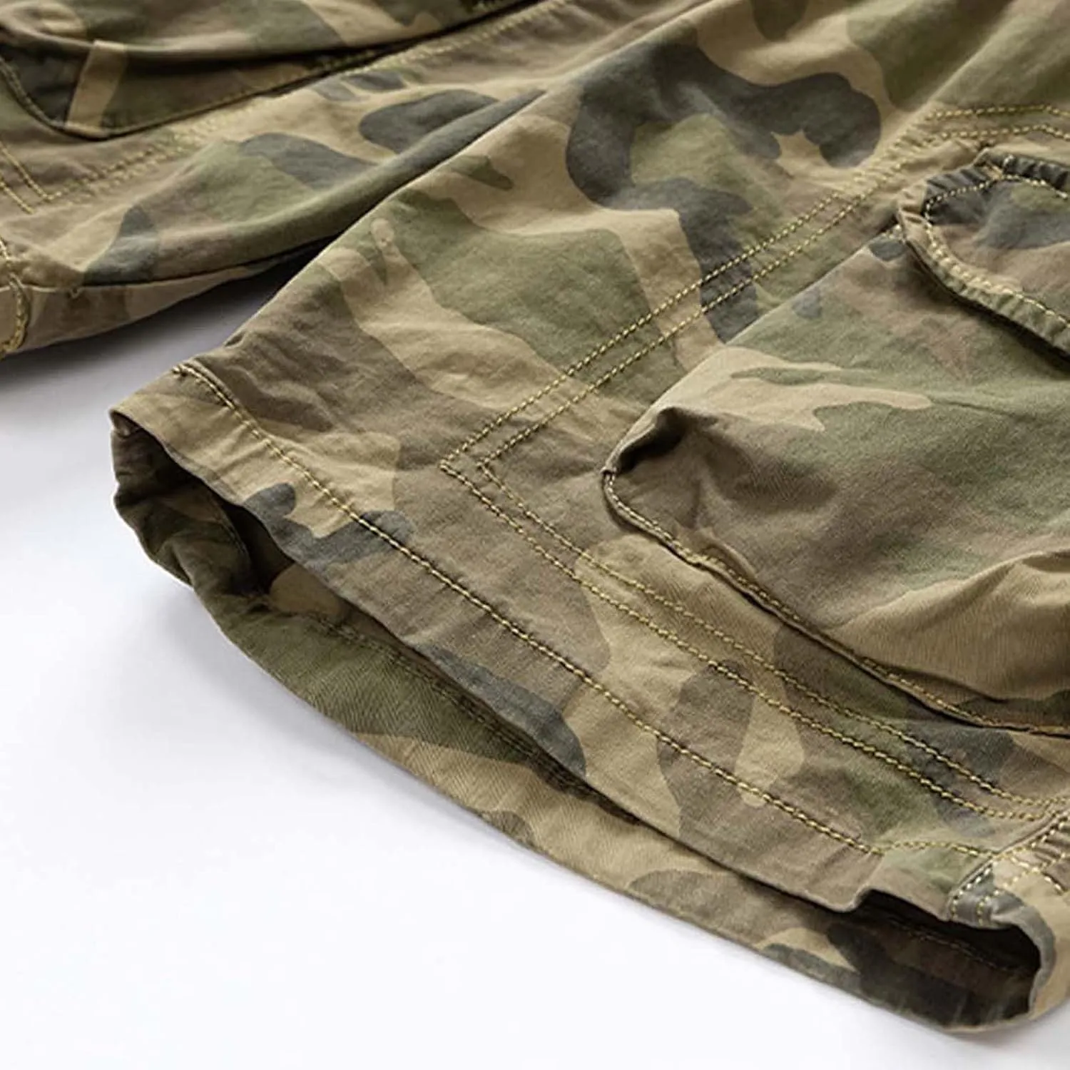 Cargo Pants for Men Relaxed Fit Multi-Pocket Outdoor Casual Work Shorts Summer Twill Cotton Fishing Hiking Shorts (No Belt)