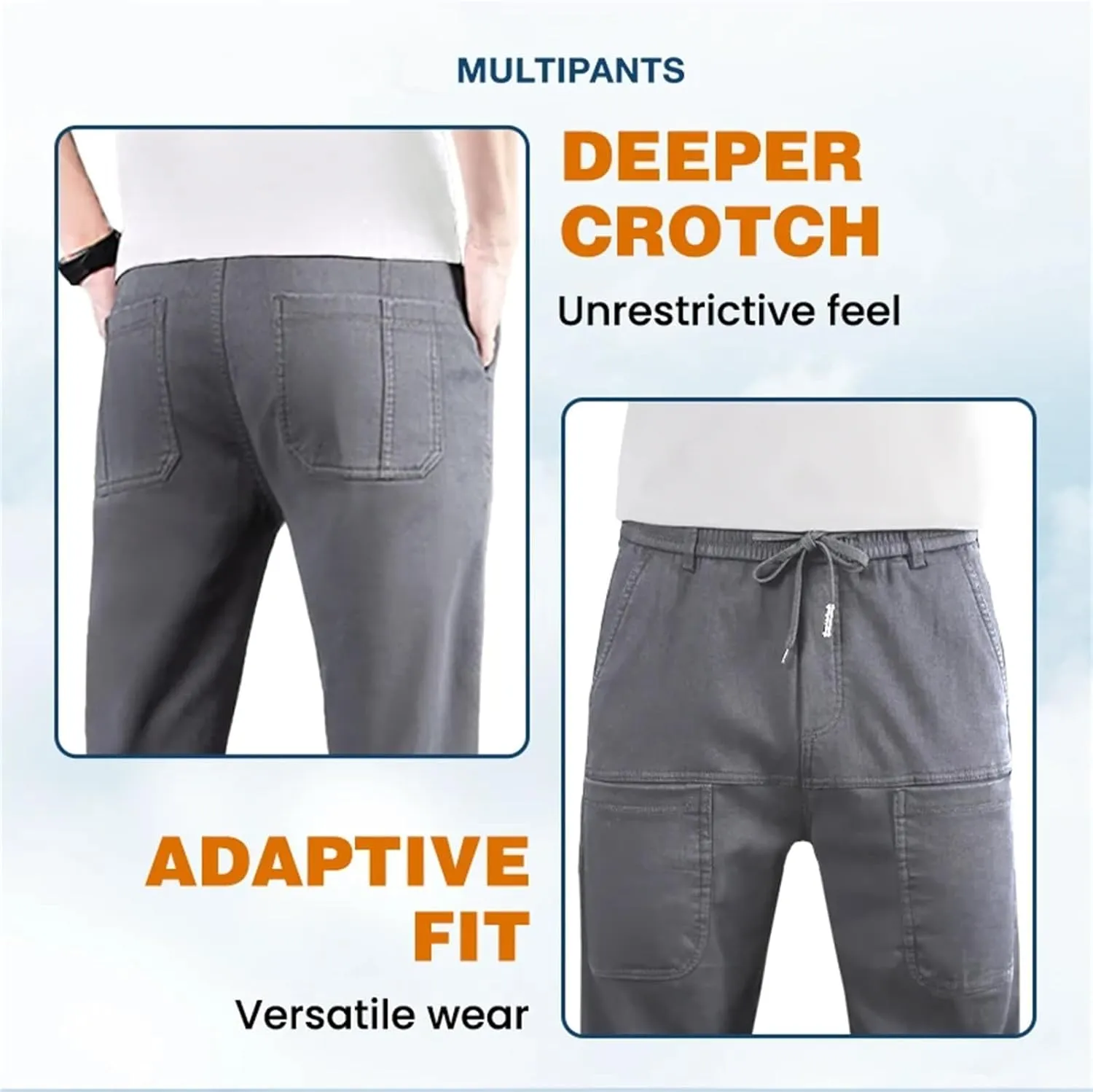 Cargo Pants, Men Multipants - High Stretch Multi-Pocket Durable Cargo Pants 6 Pockets