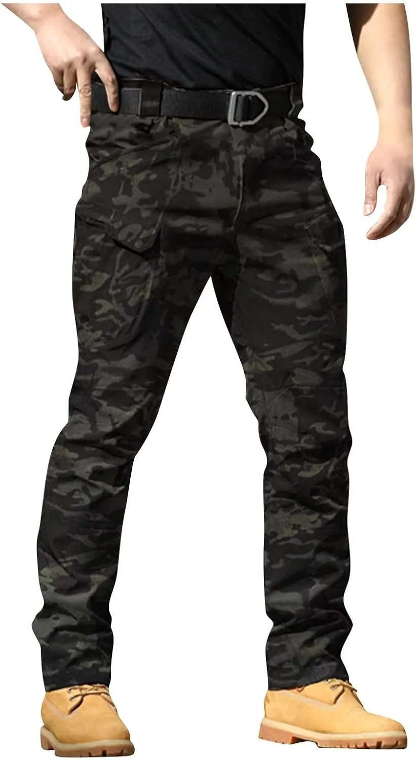 Cargo Work Pants for Men Relaxed Fit Ripstop Tactical Pants with Multi Pockets Comfy Lightweight Outdoor Hiking Pants