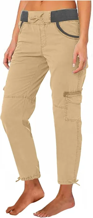 Casual Cargo Pants for Women Solid Color Straight Leg Pants Loose Fit Streetwear Trendy Casual Trousers