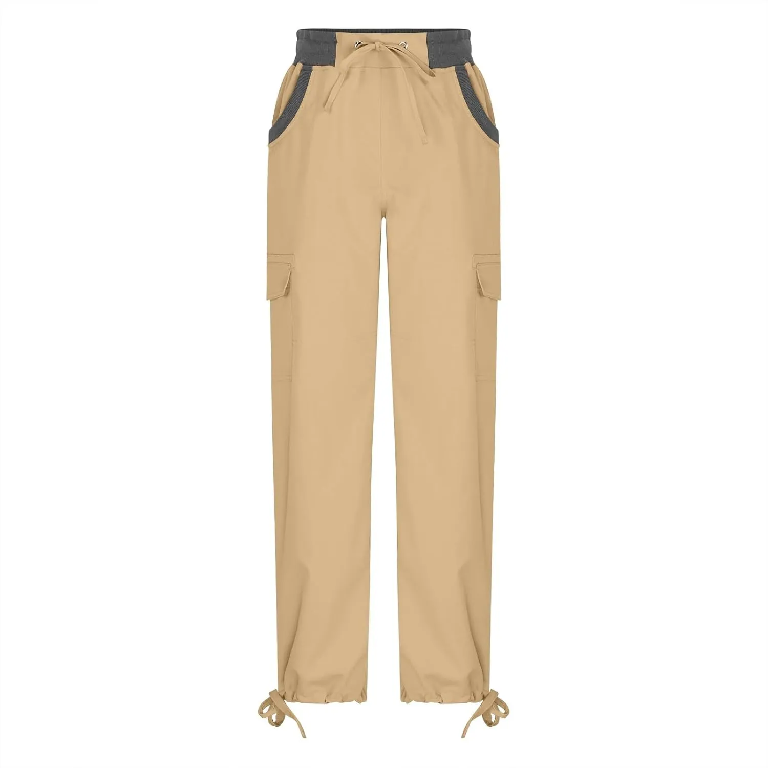 Casual Cargo Pants for Women Solid Color Straight Leg Pants Loose Fit Streetwear Trendy Casual Trousers