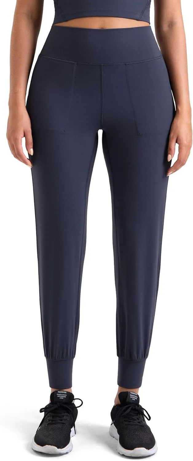 Colorfulkoala Women's Dreamlux Jogger Pants High Waisted Sweatpants Tapered Lounge Pants 28" Inseam Joggers with Pockets