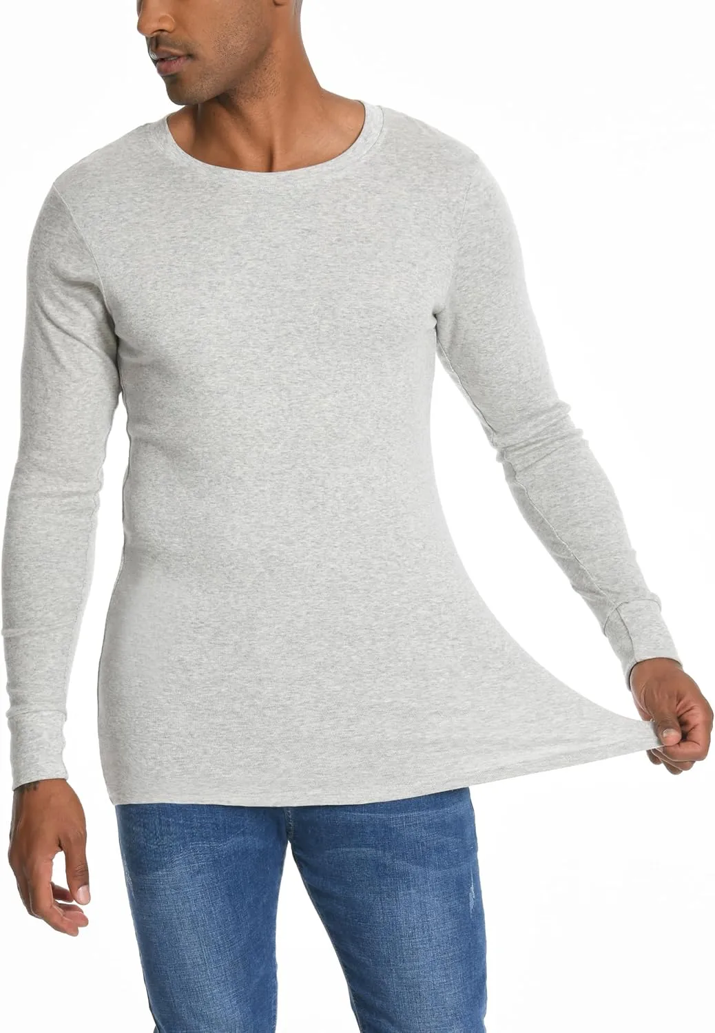 Comfneat Men's 2-Pack Long Sleeve Shirts Cotton Undershirts