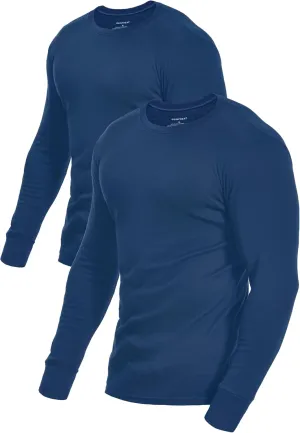 Comfneat Men's 2-Pack Long Sleeve Shirts Cotton Undershirts
