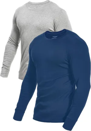 Comfneat Men's 2-Pack Long Sleeve Shirts Cotton Undershirts