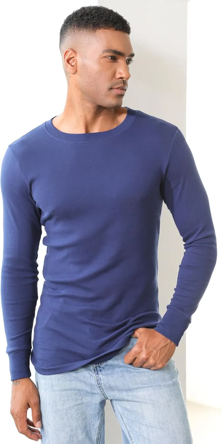 Comfneat Men's 2-Pack Long Sleeve Shirts Cotton Undershirts