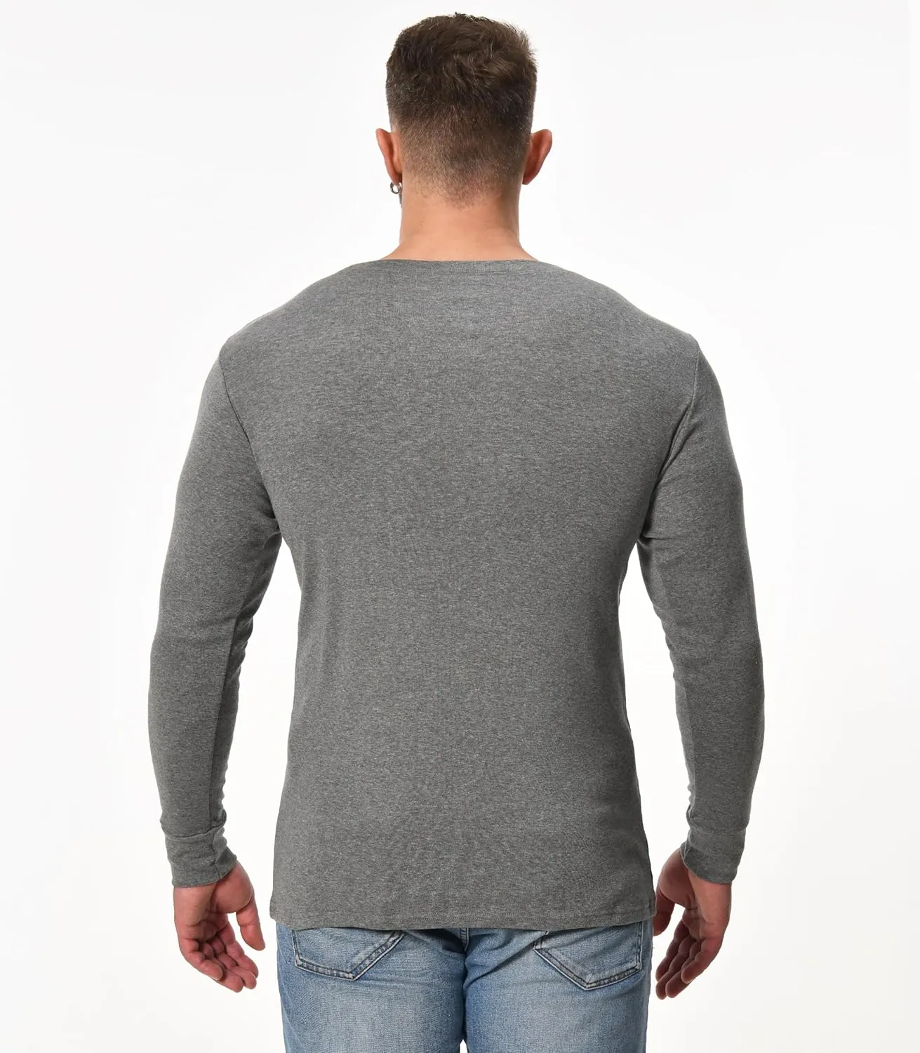 Comfneat Men's 2-Pack Long Sleeve Shirts Cotton Undershirts