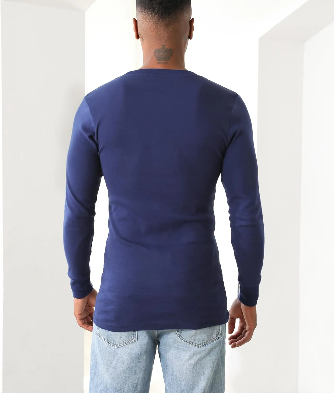 Comfneat Men's 2-Pack Long Sleeve Shirts Cotton Undershirts