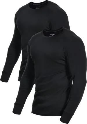 Comfneat Men's 2-Pack Long Sleeve Shirts Cotton Undershirts