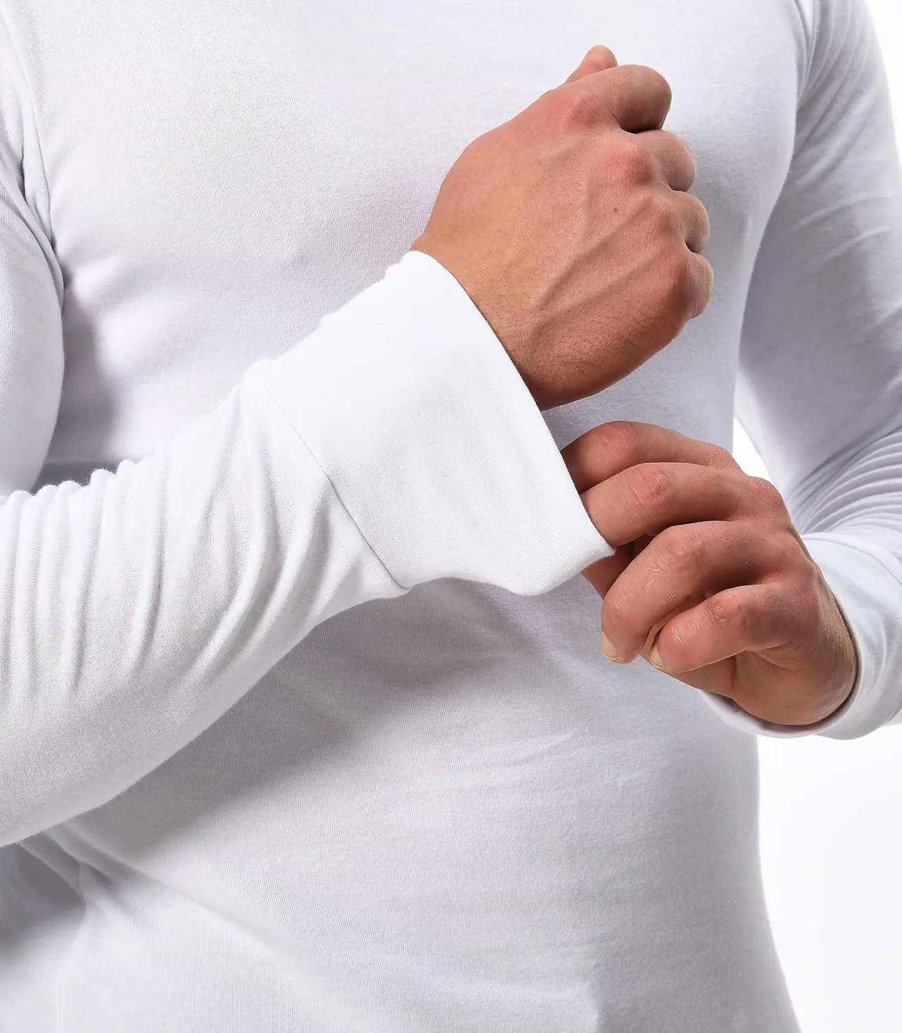Comfneat Men's 2-Pack Long Sleeve Shirts Cotton Undershirts
