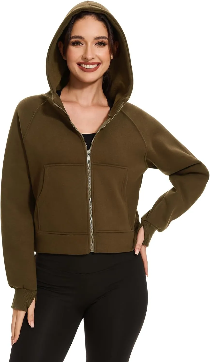 Cosy Pyro Womens Zip Up Hoodies Fleece Jackets Long Sleeve Sweatshirts Fall Fashion Outfits 2025