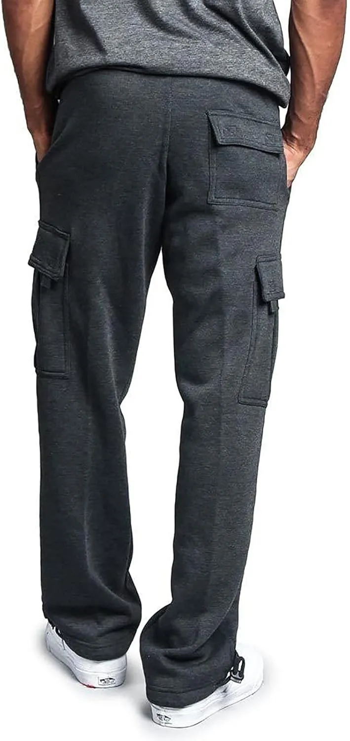 Cotton Joggers for Men Casual Drawstring Athletic Jogger Gym Workout Jogging Pants Straight Cargo Pants Sweatpants