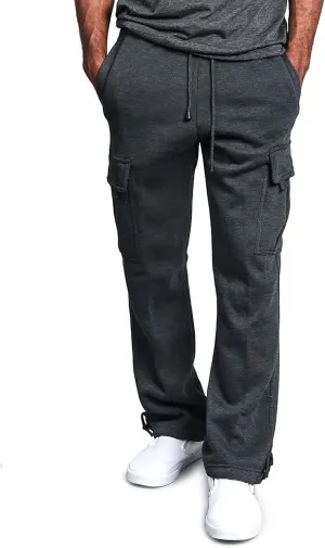 Cotton Joggers for Men Casual Drawstring Athletic Jogger Gym Workout Jogging Pants Straight Cargo Pants Sweatpants