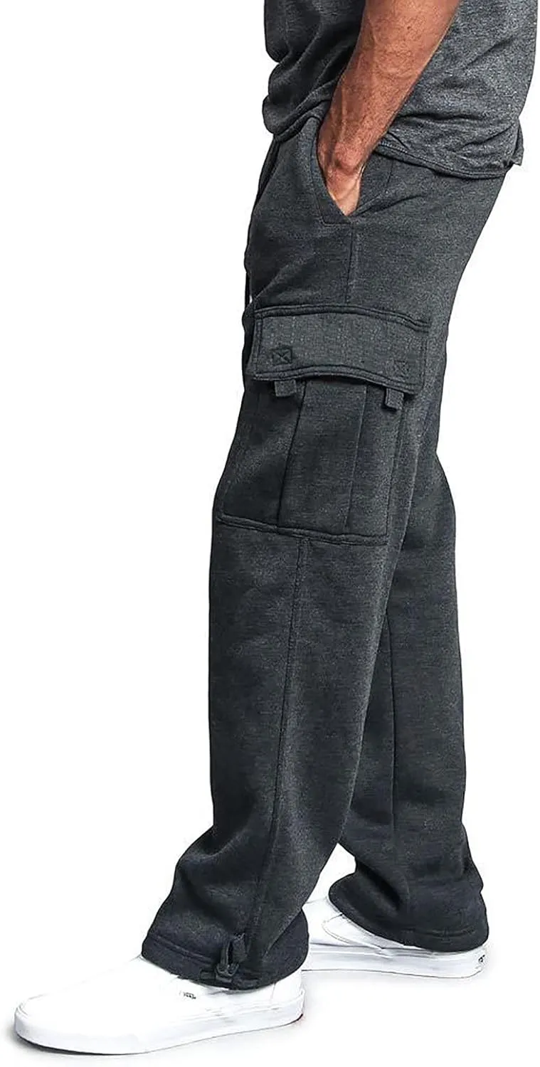 Cotton Joggers for Men Casual Drawstring Athletic Jogger Gym Workout Jogging Pants Straight Cargo Pants Sweatpants