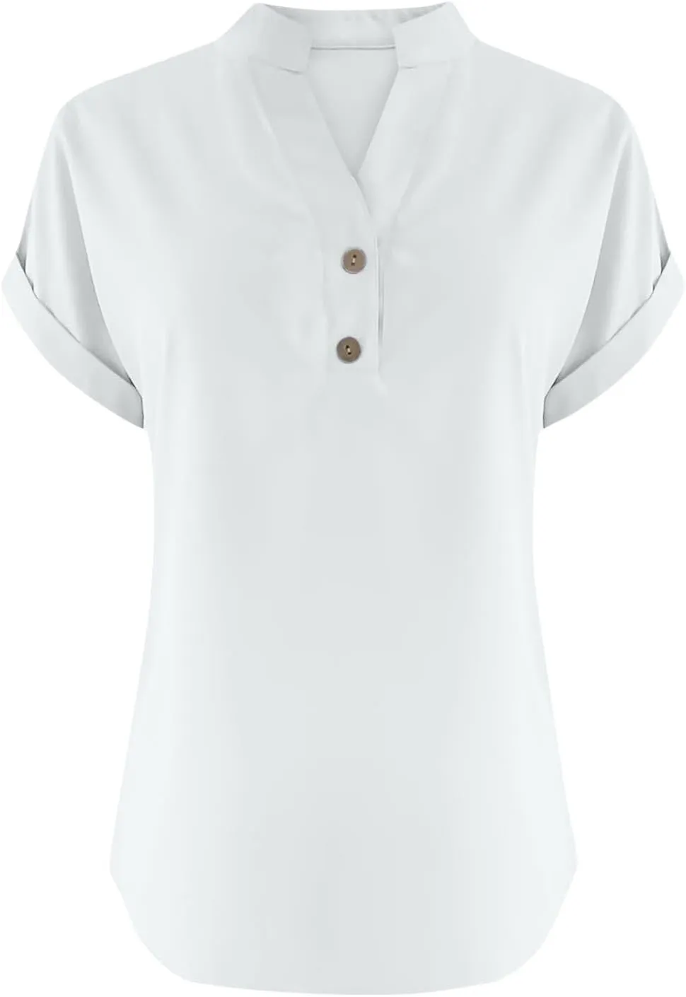 Cotton Linen Cap Sleeve T Shirts for Women V Neck Button Down Shirts Summer Blouses 2025 Trendy Solid Cute Tshirts
