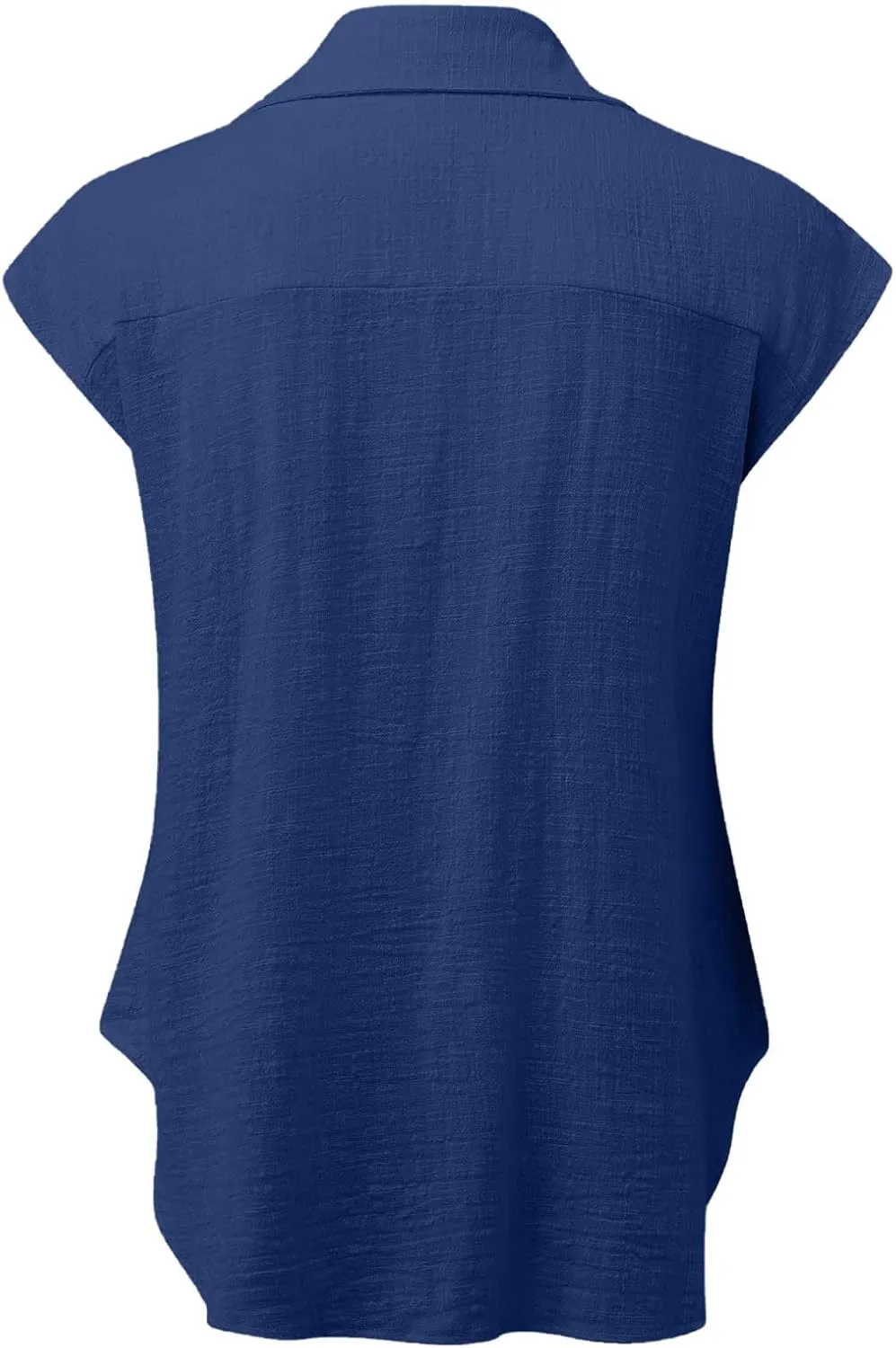 Cotton Linen Cap Sleeve T Shirts for Women V Neck Button Down Shirts Summer Blouses 2025 Trendy Solid Cute Tshirts
