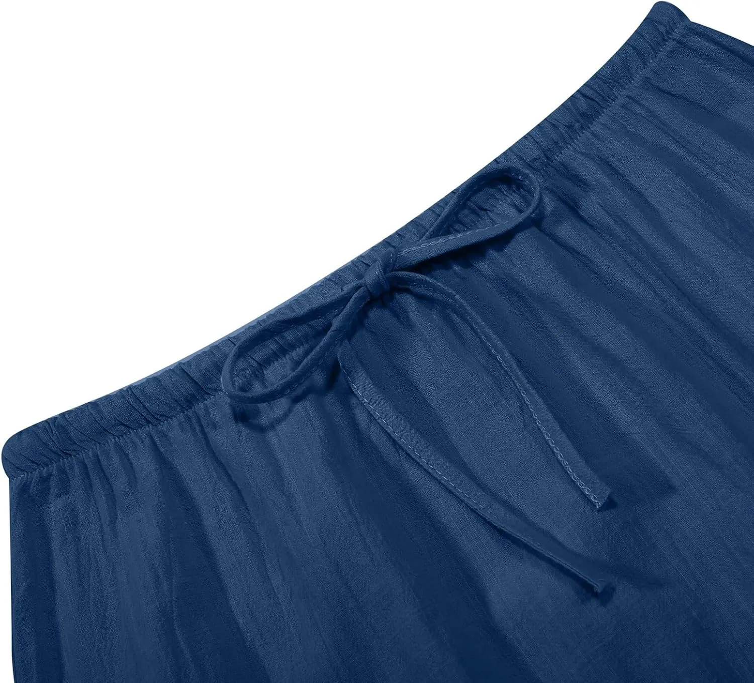 Cotton Linen Maxi Skirts for Women 2025 Summer Drawstring Low Rise A-Line Skirts Casual Loose Flowy Long Beach Skirt