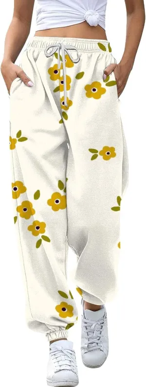 Cotton Pants for Women 2024 Pants Workout High Waisted Yoga Pants with Pockets Ladies Petite Sweatpants Joggers for