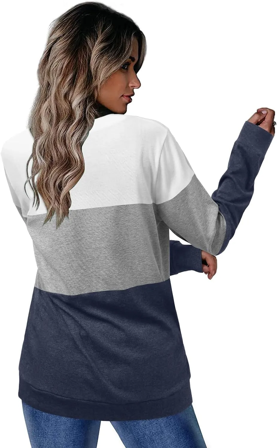 CRAZY GRID Womens Trendy Long Sleeve Shirts Casual Loose Soft Sweatshirt Fall Tops